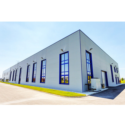 Q345b Edifícios de estrutura de portal Hangar de aço Armazém comercial pré-fabricado